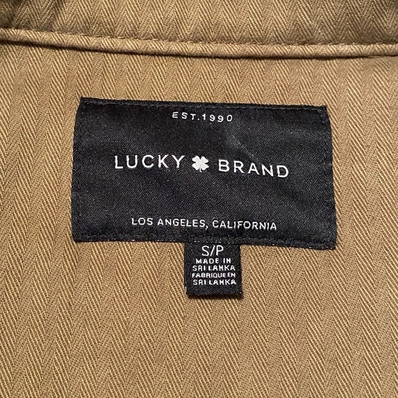 Lucky Brand military jacket olive green adjustable tie waist like new Small - Picture 4 of 9